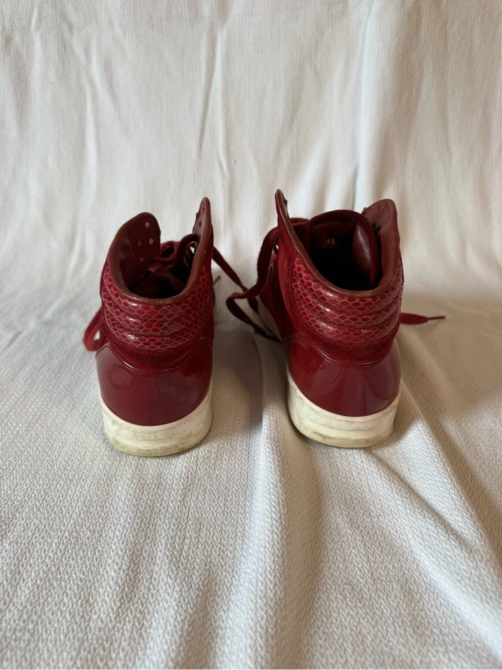 Gucci Men's Burgundy Suede High-Top Sneakers